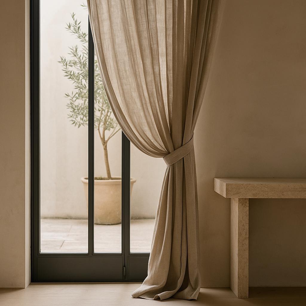 Natural Linen Sheer Curtains: Soft Washed Flax, Custom Length — image 1