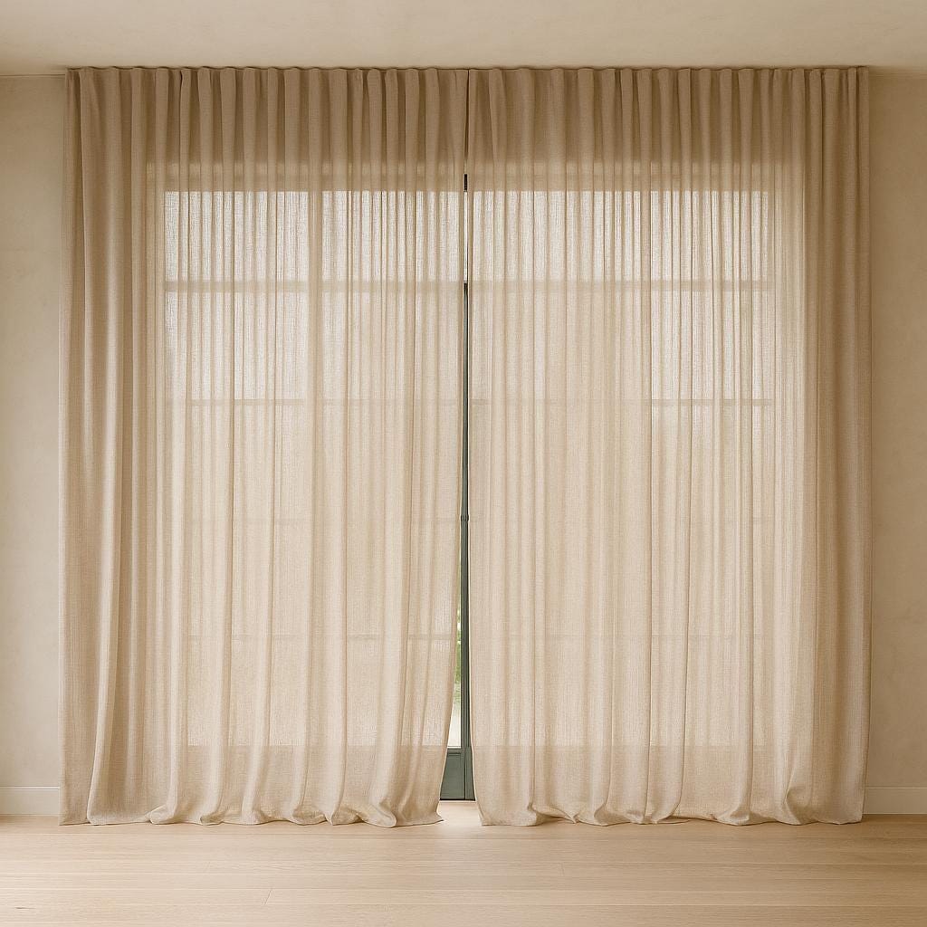 Natural Linen Sheer Curtains: Soft Washed Flax, Custom Length — image 5