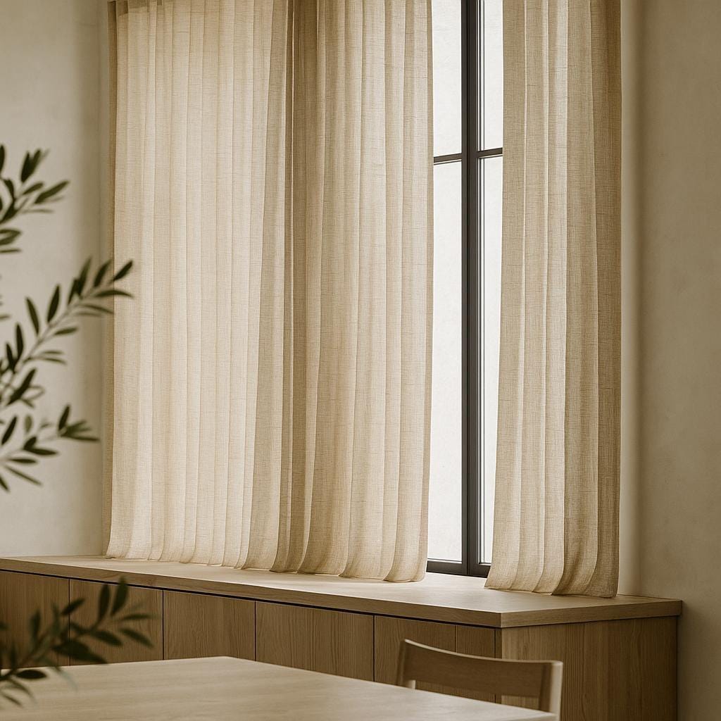 Natural Linen Sheer Curtains: Soft Washed Flax, Custom Length — image 10