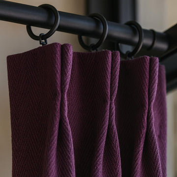 Pinch Pleat Curtains: Aubergine Linen - Blackout or Light-Filtering — image 1