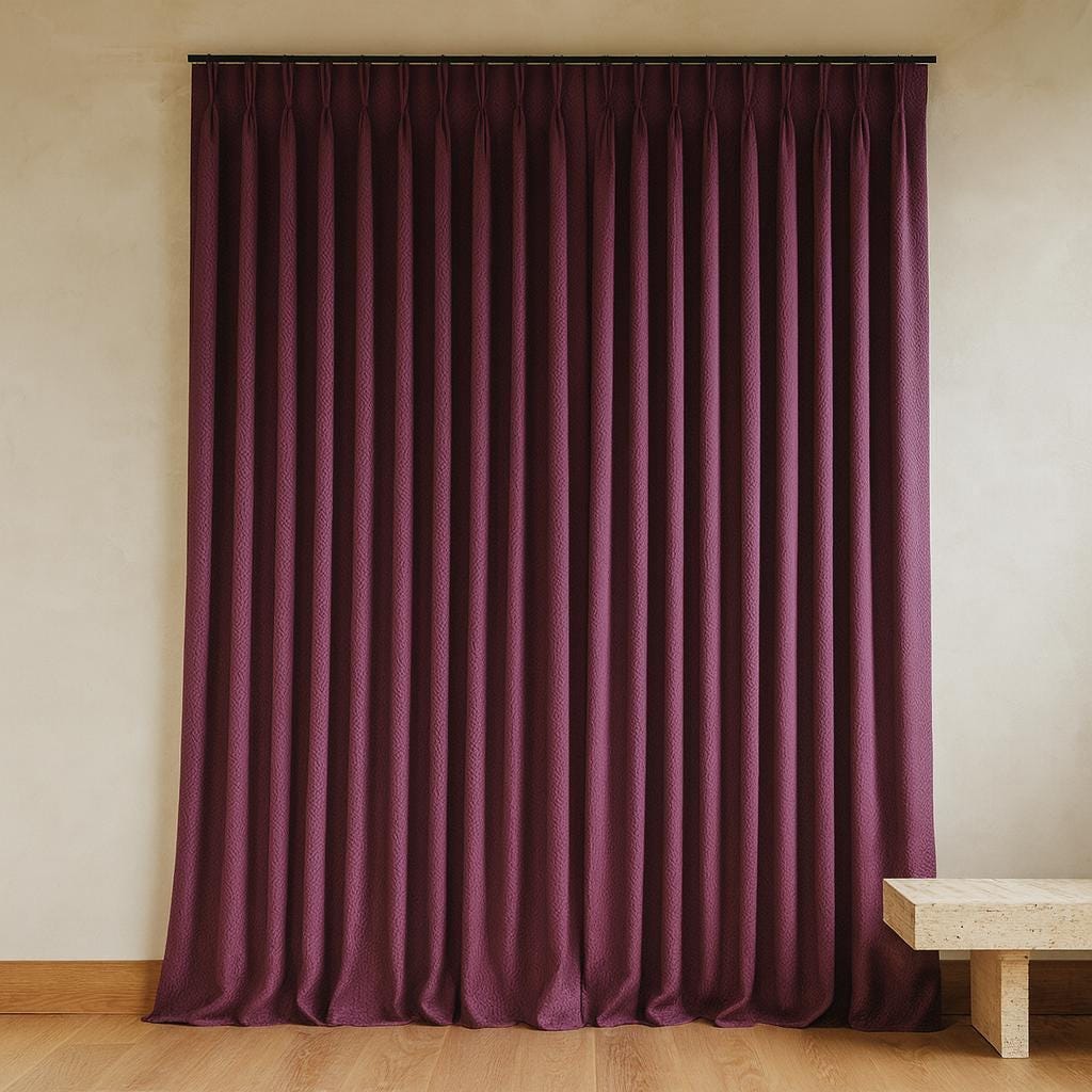 Pinch Pleat Curtains: Aubergine Linen - Blackout or Light-Filtering — image 4