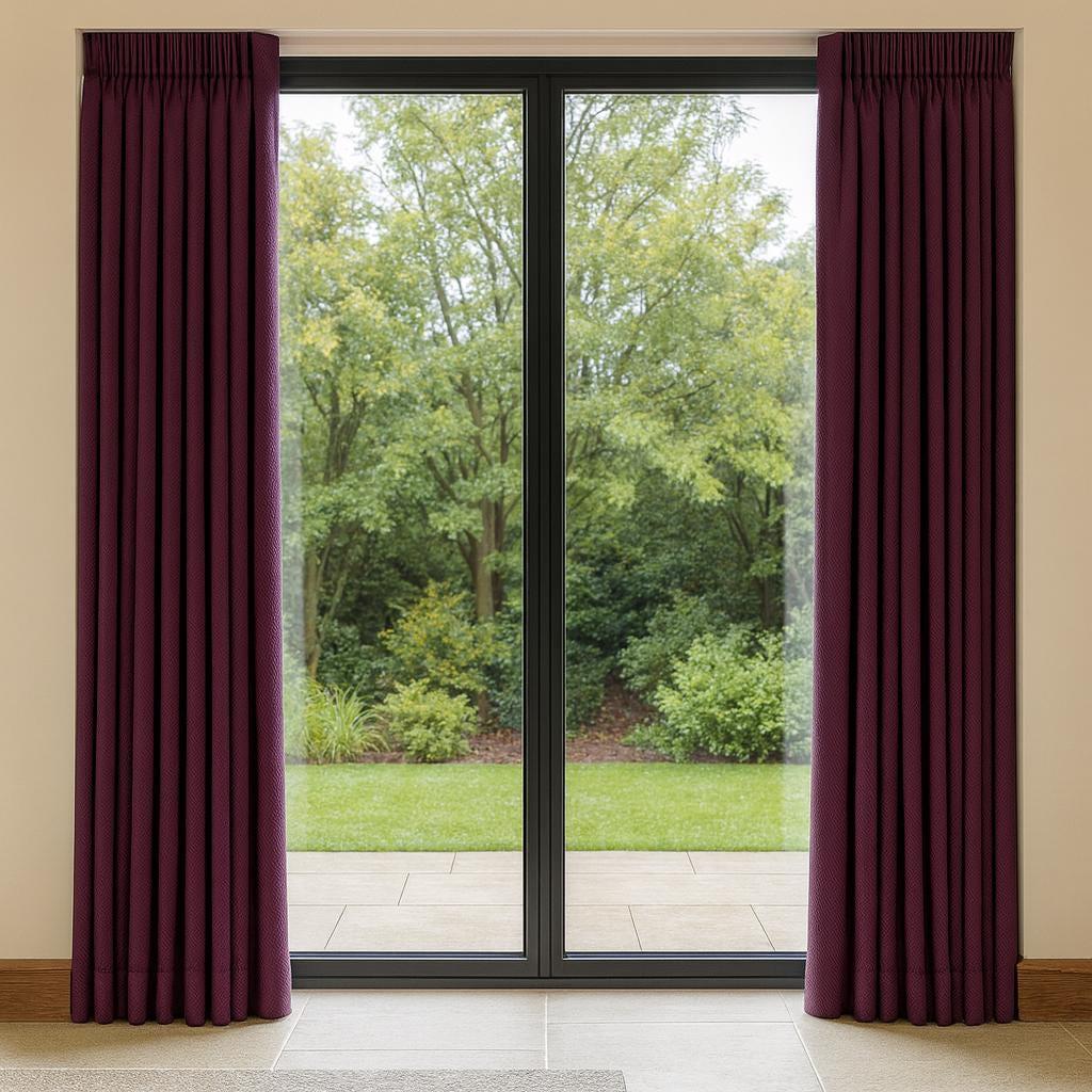 Pinch Pleat Curtains: Aubergine Linen - Blackout or Light-Filtering — image 5