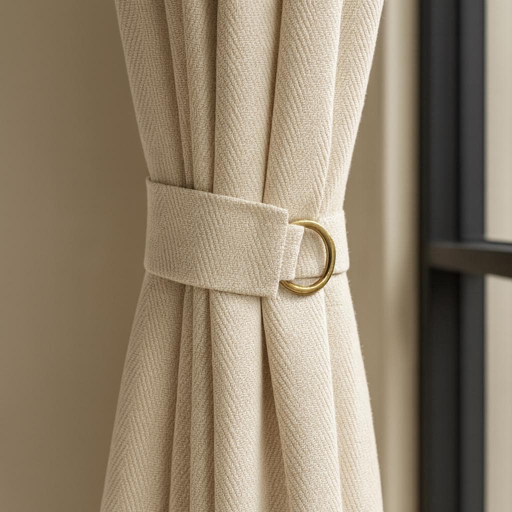 Pinch Pleat Curtains: Bone Linen with Blackout or Cotton Liner - Custom Lengths — image 3