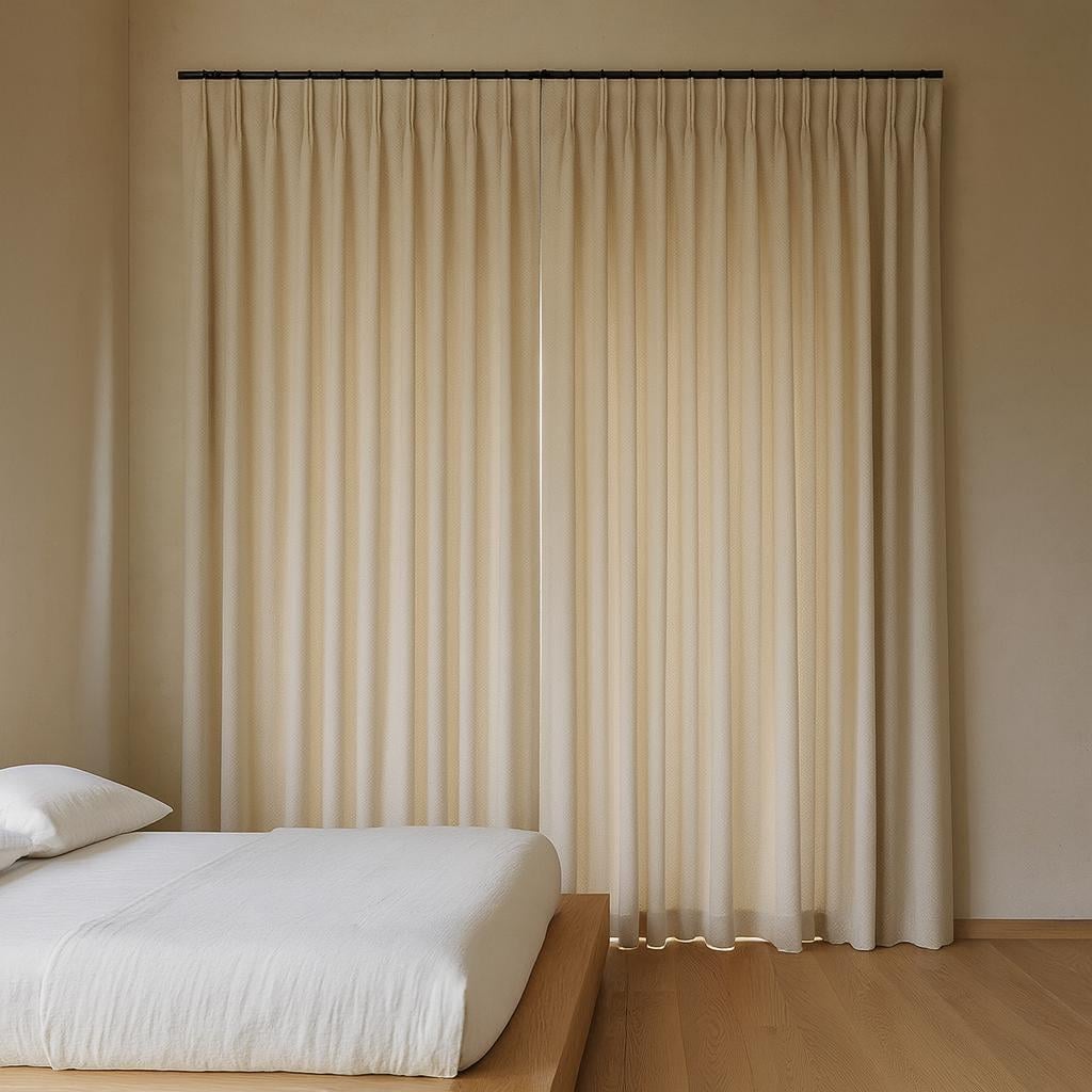 Pinch Pleat Curtains: Bone Linen with Blackout or Cotton Liner - Custom Lengths — image 4