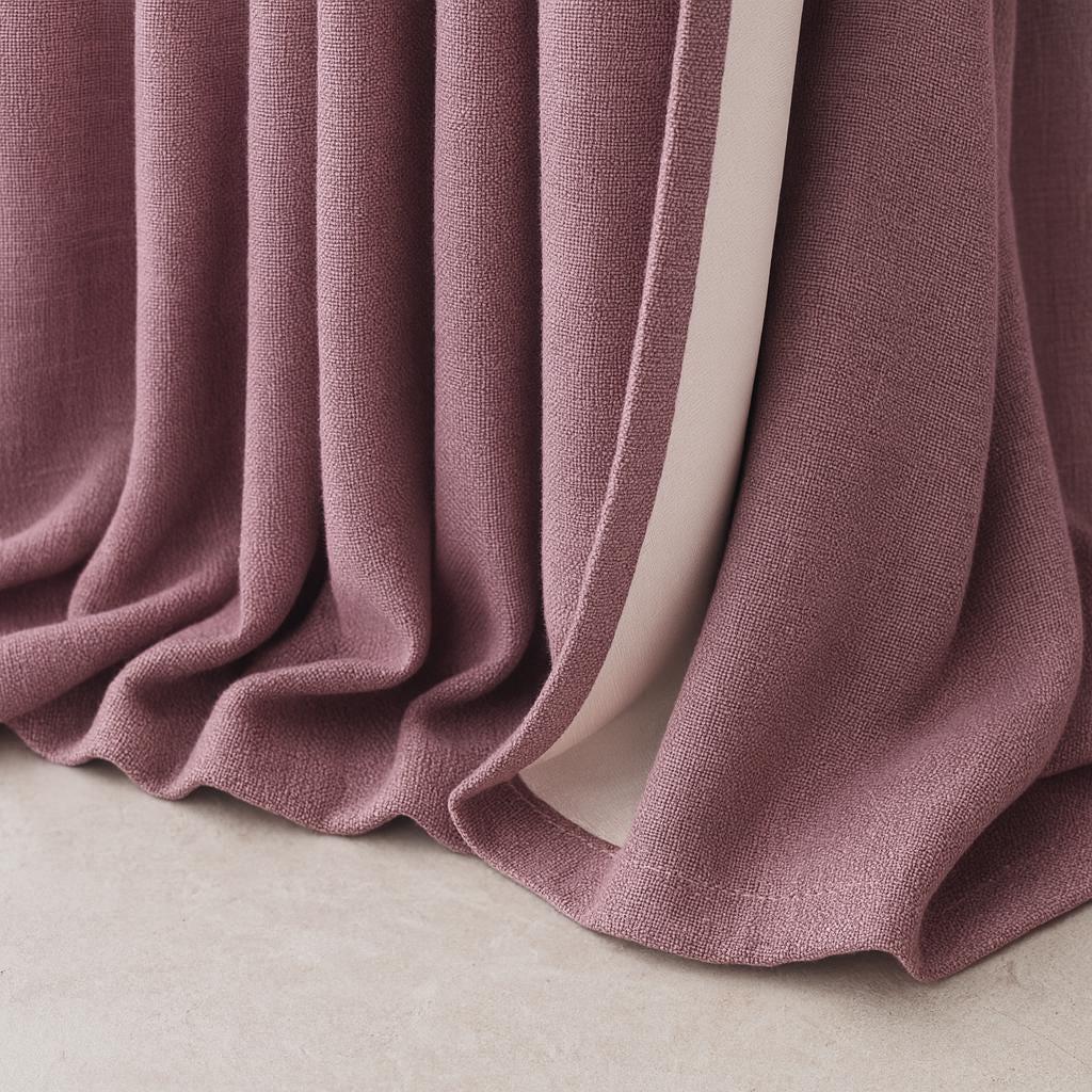 Dusty Mauve Linen Curtain Panel - Heavyweight Organic Fabric with Liner Options — image 5