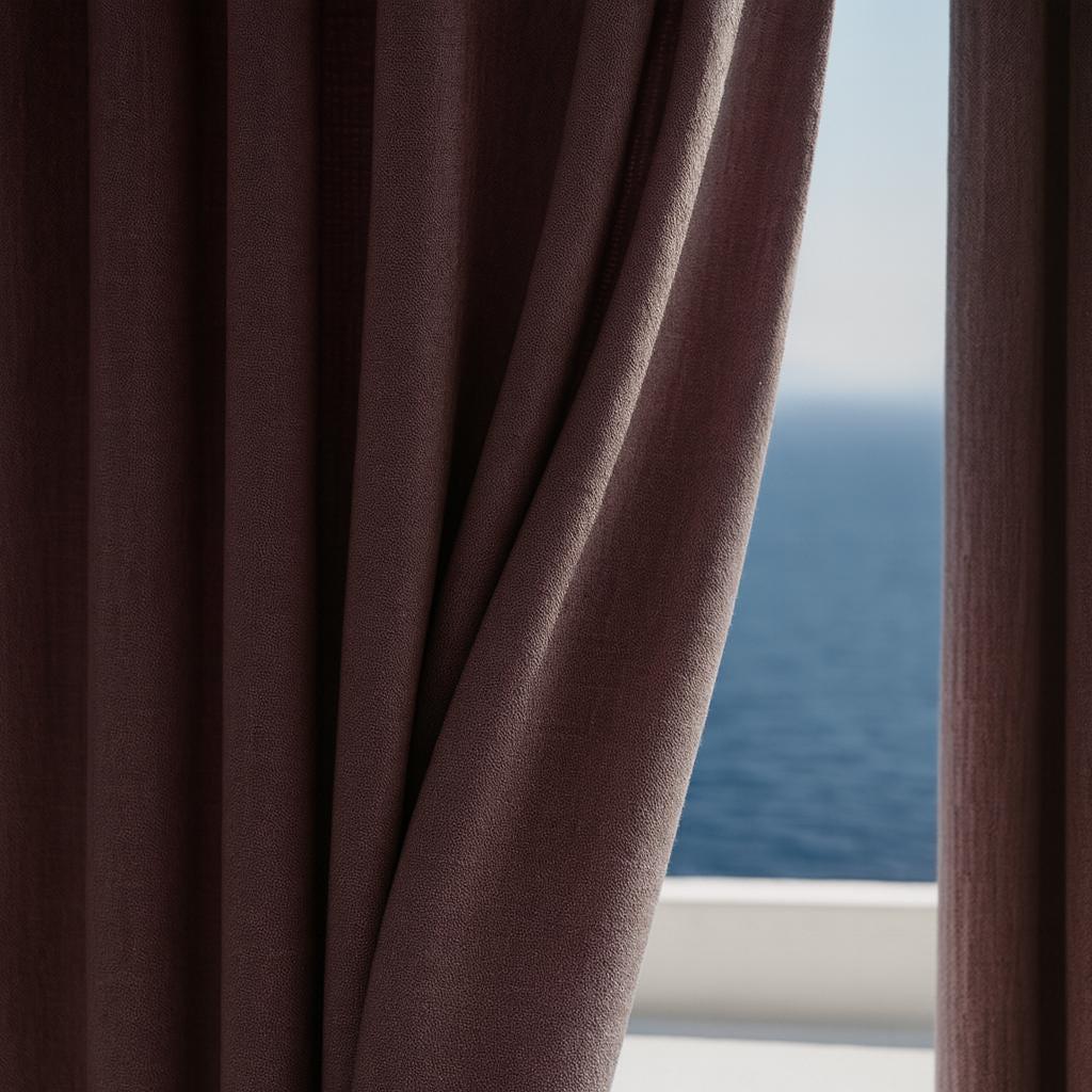Dusty Mauve Linen Curtain Panel - Heavyweight Organic Fabric with Liner Options — image 7