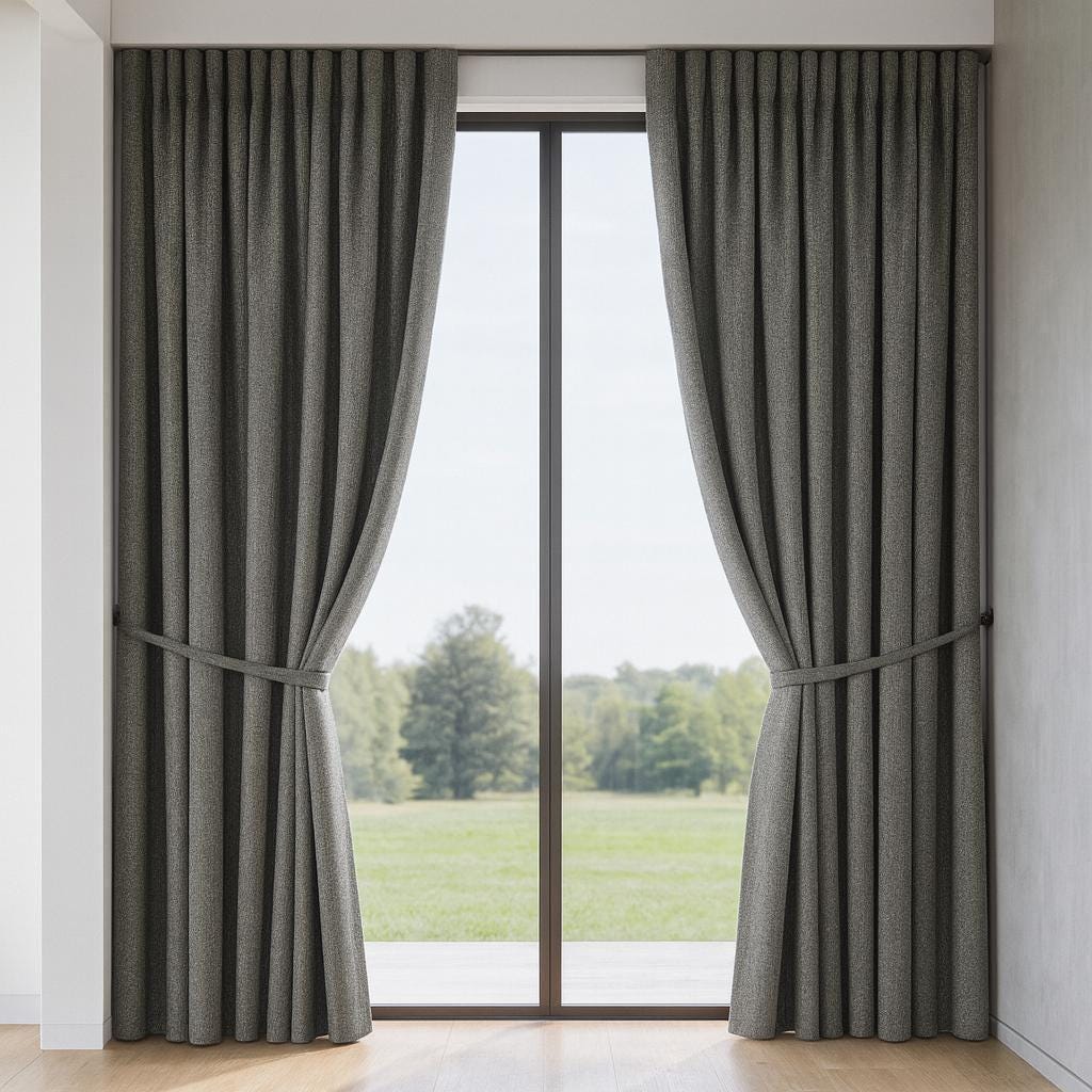 Blackout Curtains: Gunmetal Grey Organic Cotton - Thick Woven Texture — image 6