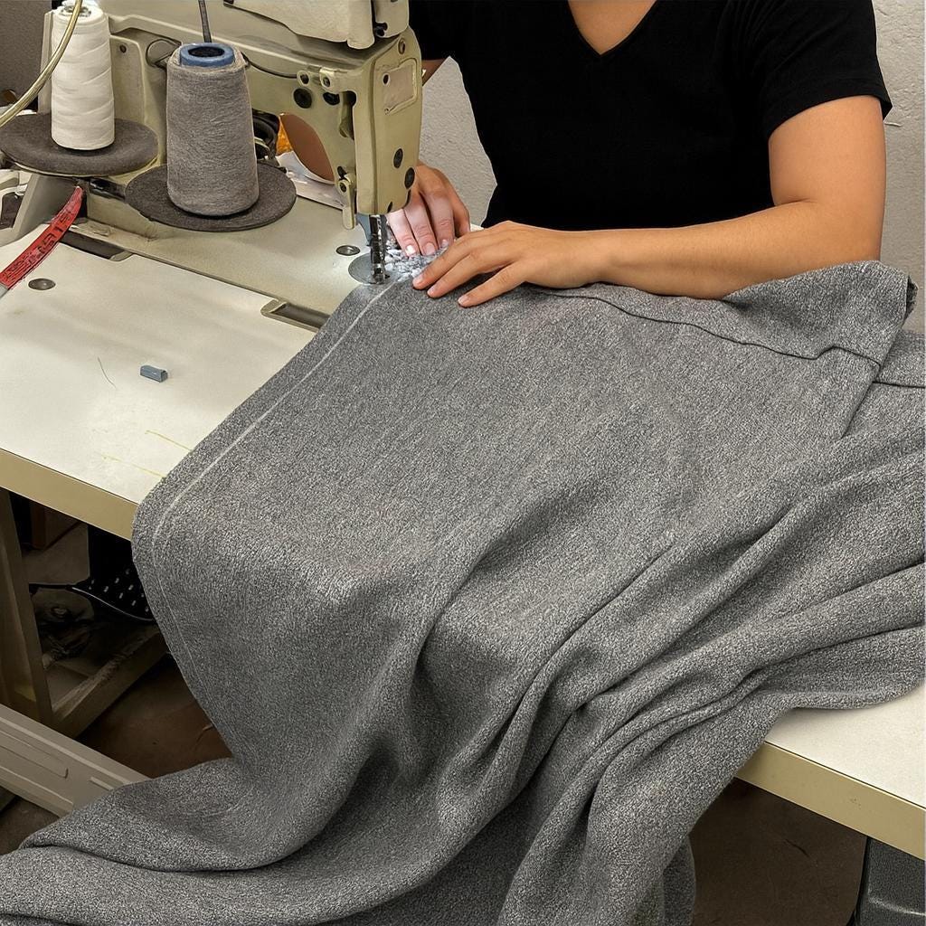 Blackout Curtains: Gunmetal Grey Organic Cotton - Thick Woven Texture — image 7
