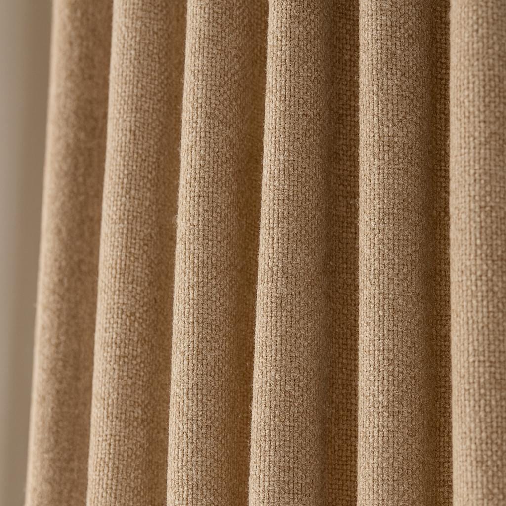 Organic Cotton Curtains: Flax Natural Beige (Blackout or Light-Filtering) — image 4