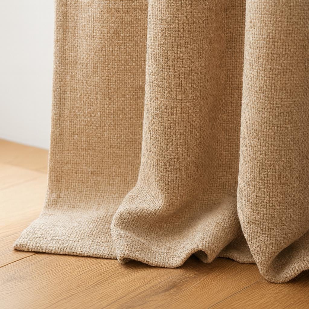 Organic Cotton Curtains: Flax Natural Beige (Blackout or Light-Filtering) — image 5