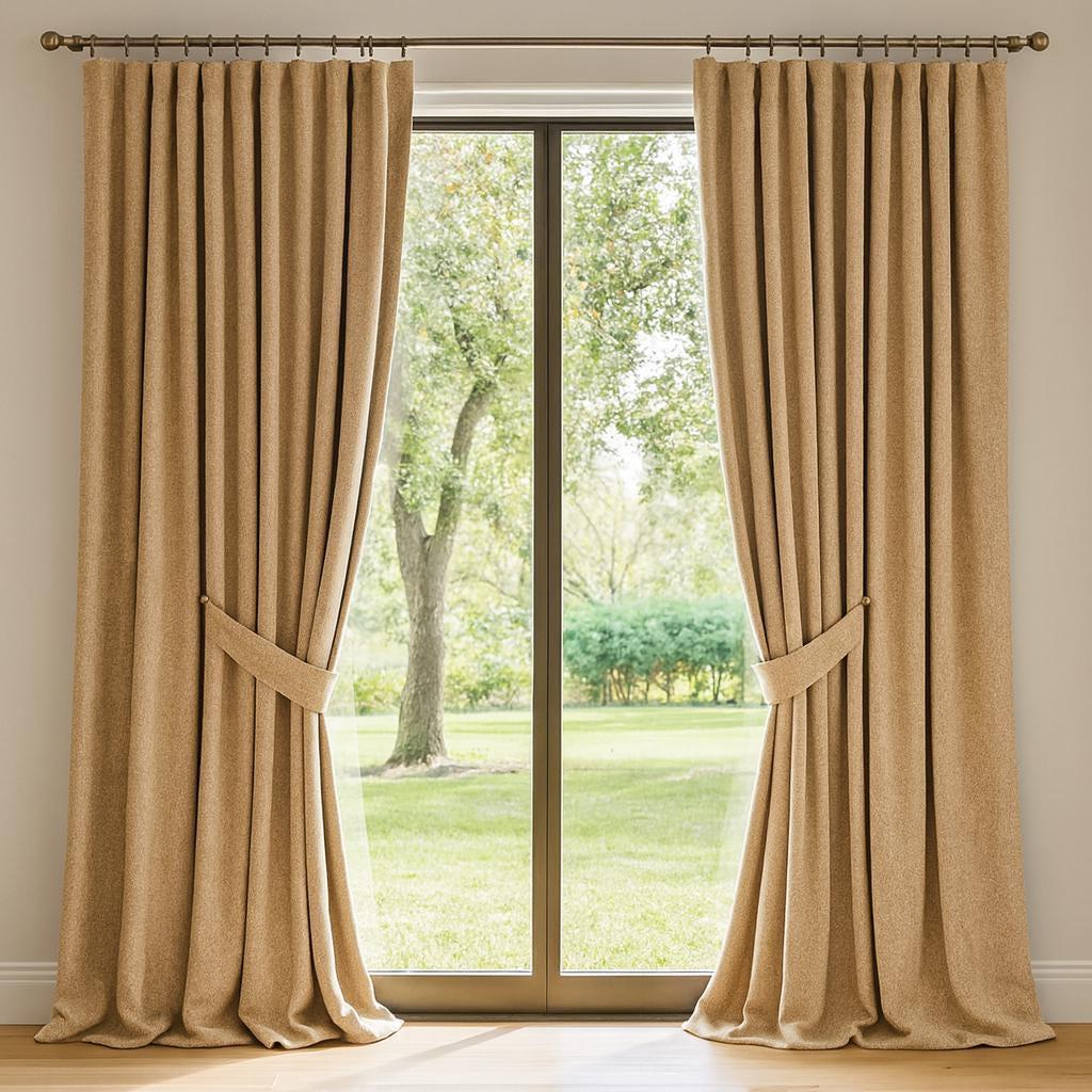 Organic Cotton Curtains: Flax Natural Beige (Blackout or Light-Filtering) — image 6