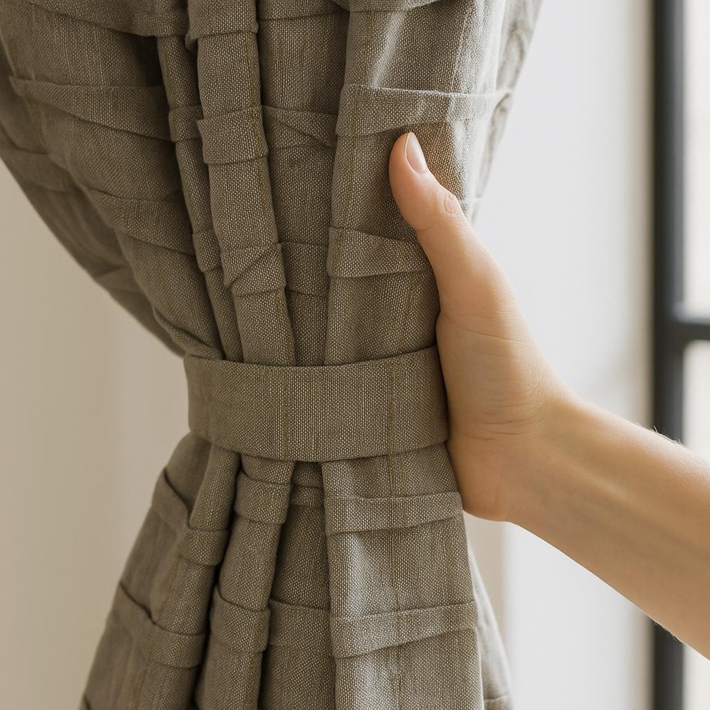 Warm Greige Cotton-Linen Curtains - Handmade, Light-Filtering or Blackout — image 3