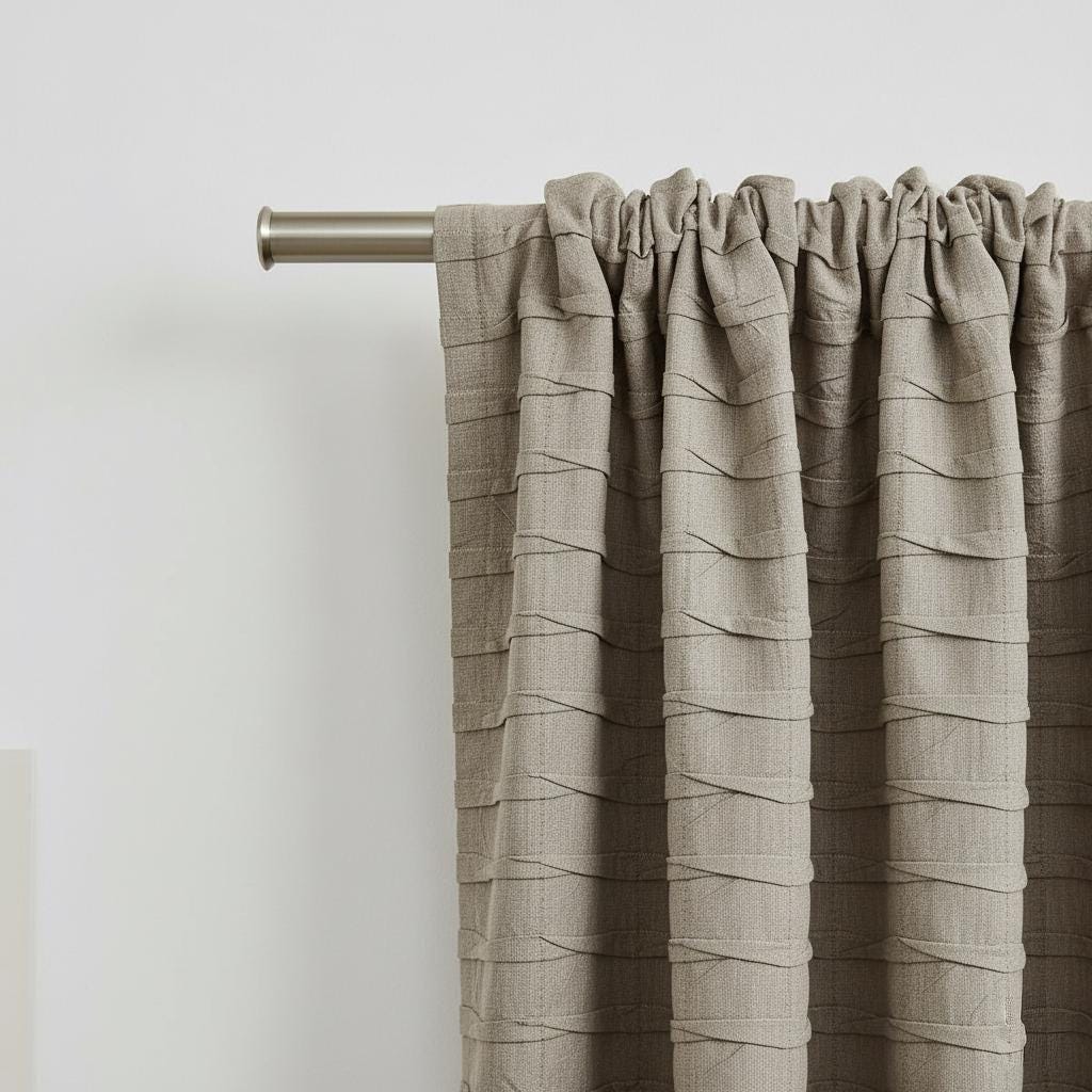 Warm Greige Cotton-Linen Curtains - Handmade, Light-Filtering or Blackout — image 7