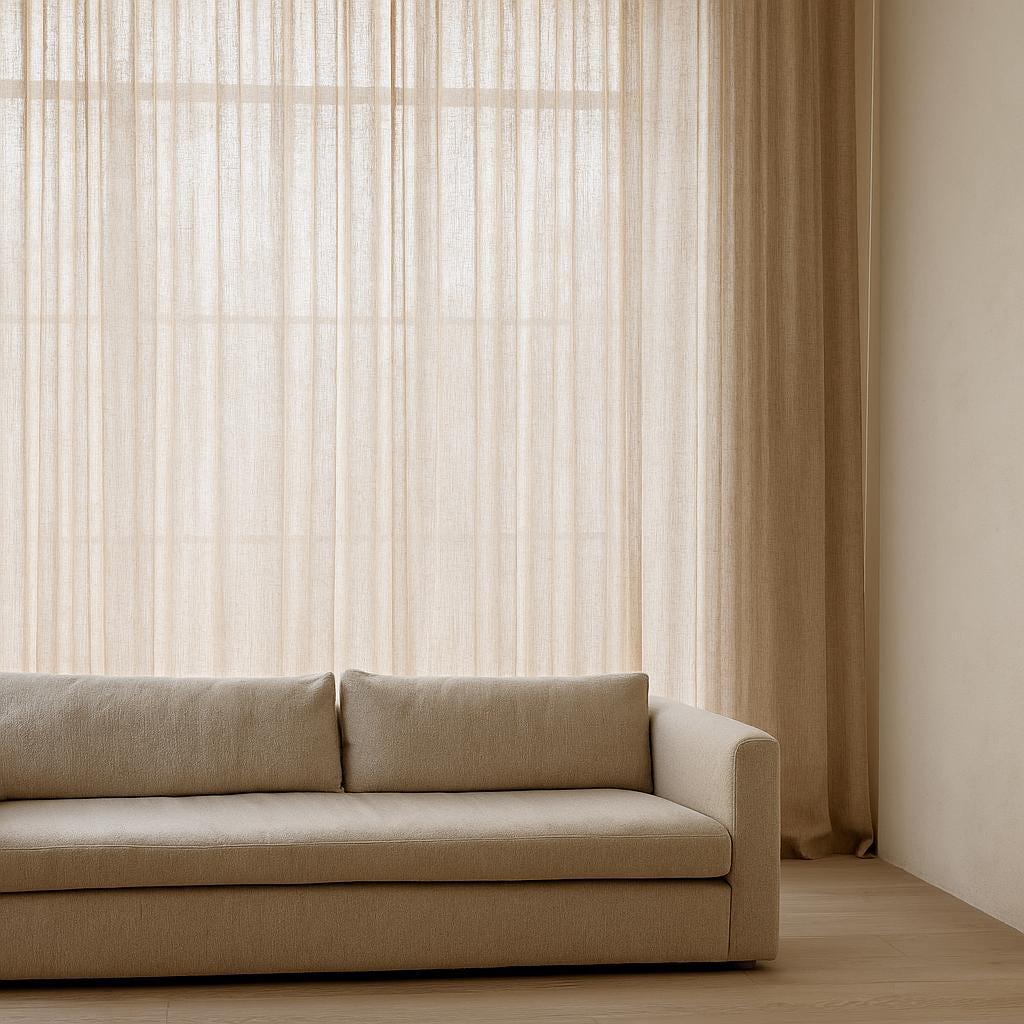 Natural Linen Sheer Curtains, Oatmeal Beige (Custom Lengths & Widths) — image 10