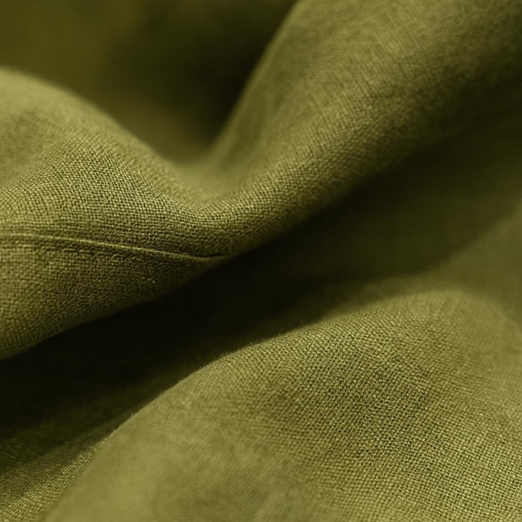 Pure Linen Curtains: Olive Moss Green - Organic Cotton or Blackout Liner — image 4