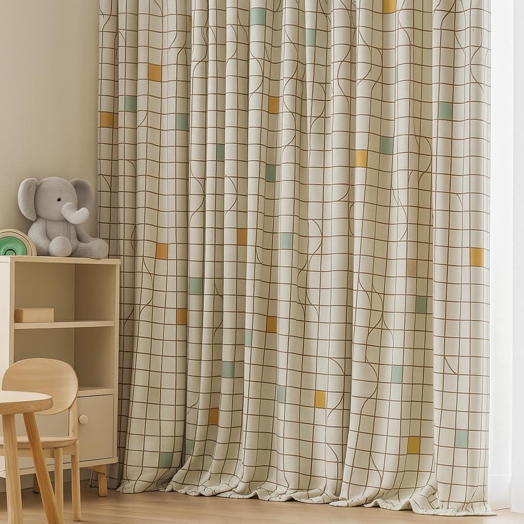 Colorblock Linen Curtains - Custom Size, Blackout or Cotton Lining — image 3