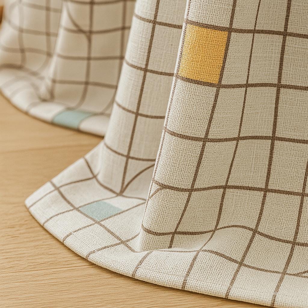 Colorblock Linen Curtains - Custom Size, Blackout or Cotton Lining — image 4