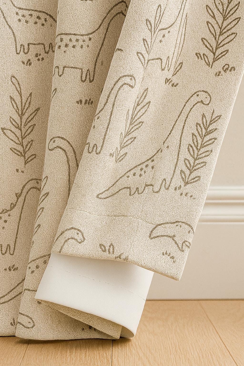 Kids Dinosaur Curtains: Linen with Blackout or Organic Cotton Liner - Custom Size — image 1