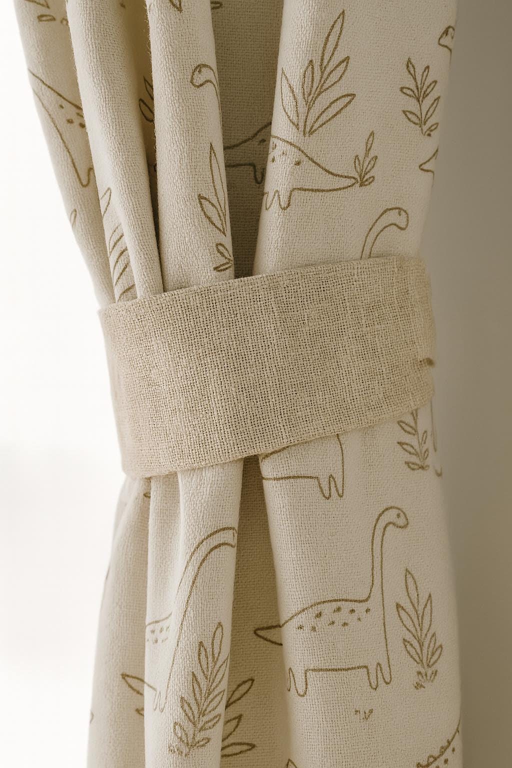 Kids Dinosaur Curtains: Linen with Blackout or Organic Cotton Liner - Custom Size — image 6