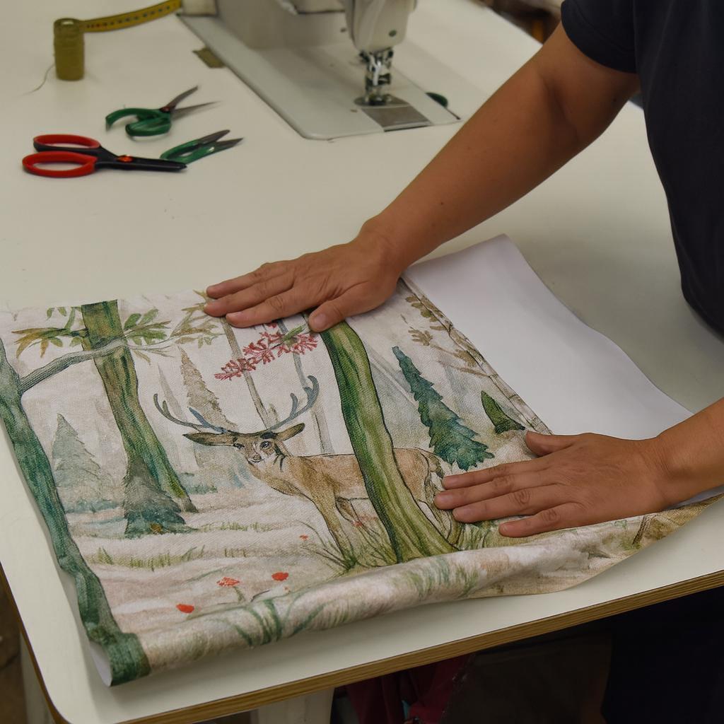 Woodland Deer Curtains: Organic Linen Blackout Nursery Drapes — image 6