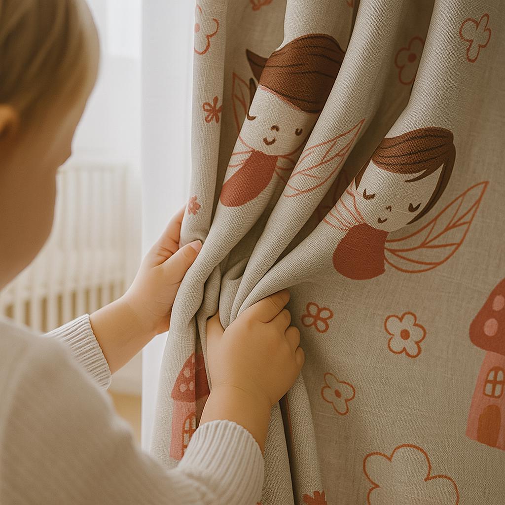 Fairy Mushroom Curtains: Blackout Linen, Custom Sizes — image 1