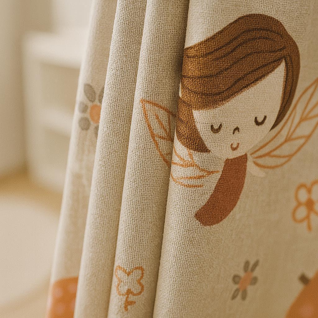 Fairy Mushroom Curtains: Blackout Linen, Custom Sizes — image 1