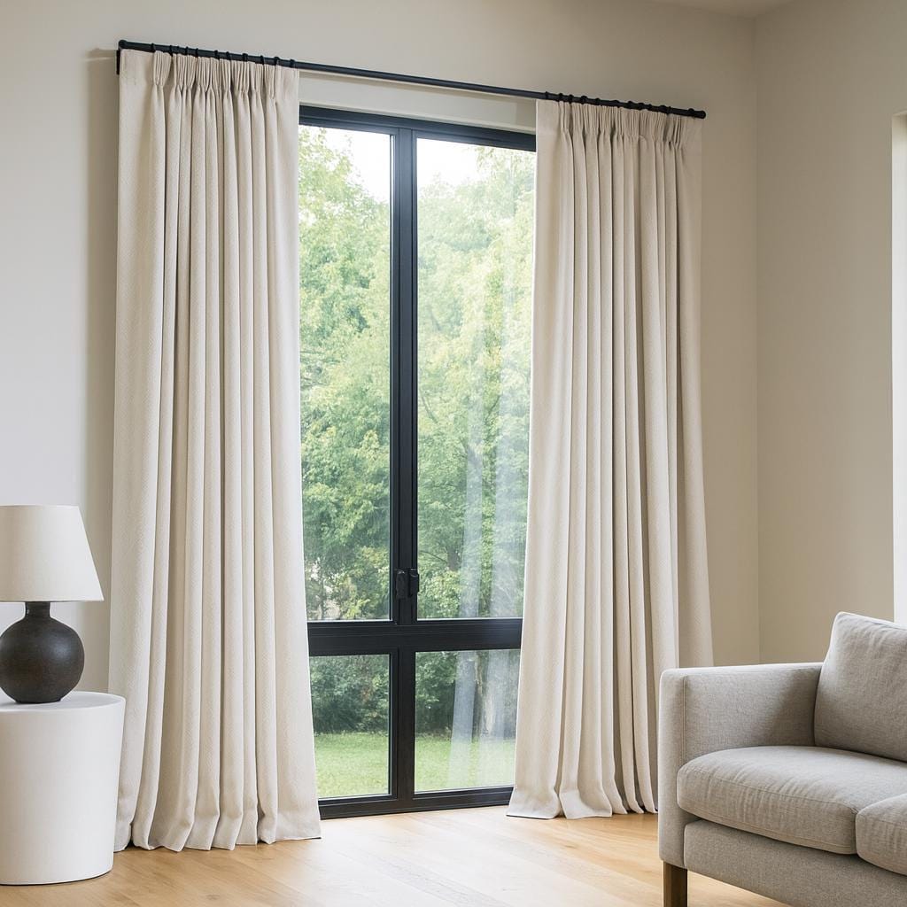Ivory Linen Curtains: Pinch Pleat, Custom Sizes, Blackout or Cotton Lined — image 3