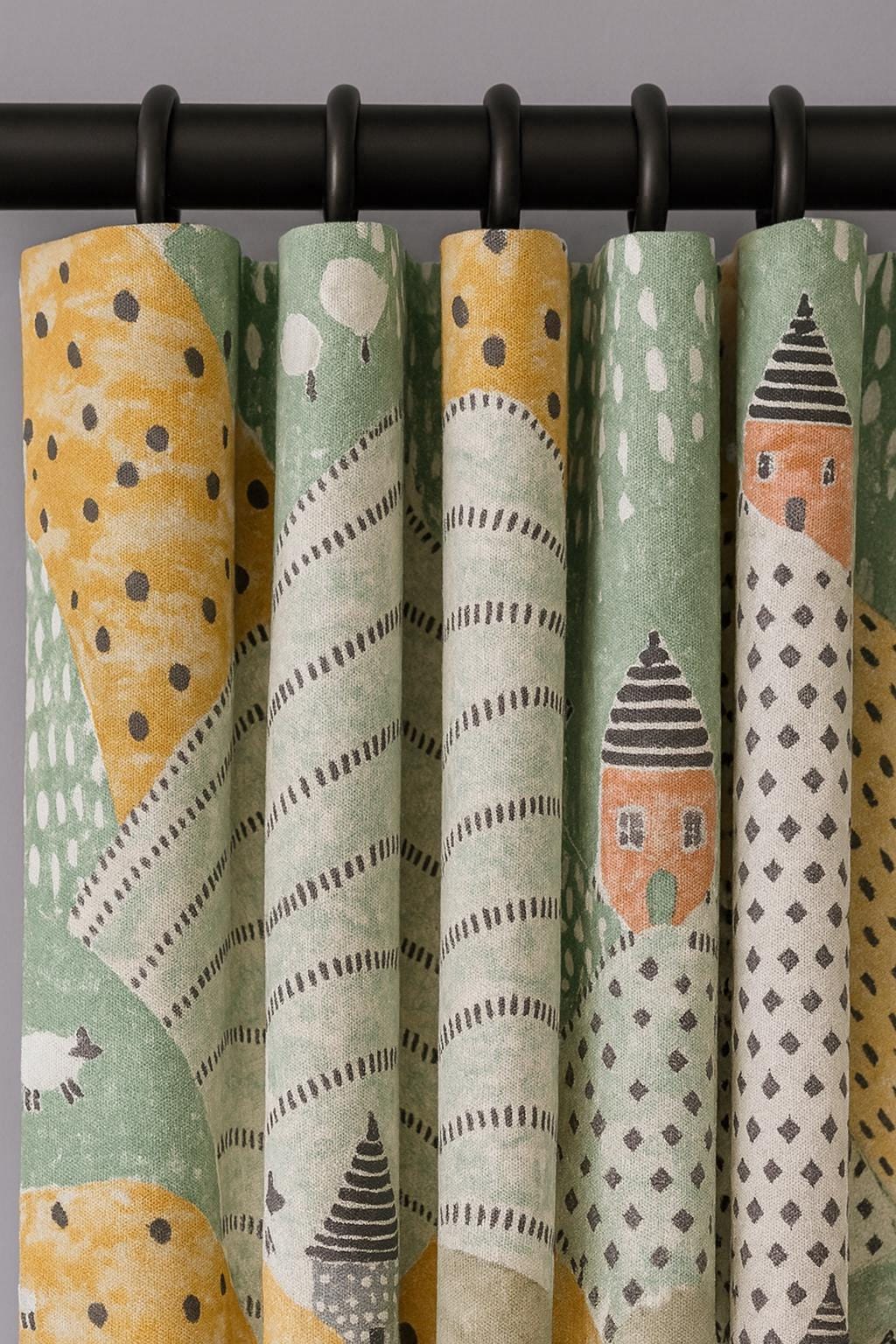 Pastel Hills Velvet Curtains, Kids Nursery Blackout (Custom Sizes 50-100") — image 2