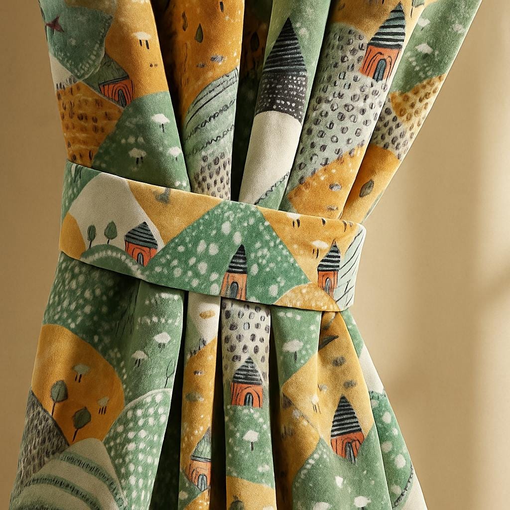 Pastel Hills Velvet Curtains, Kids Nursery Blackout (Custom Sizes 50-100") — image 4