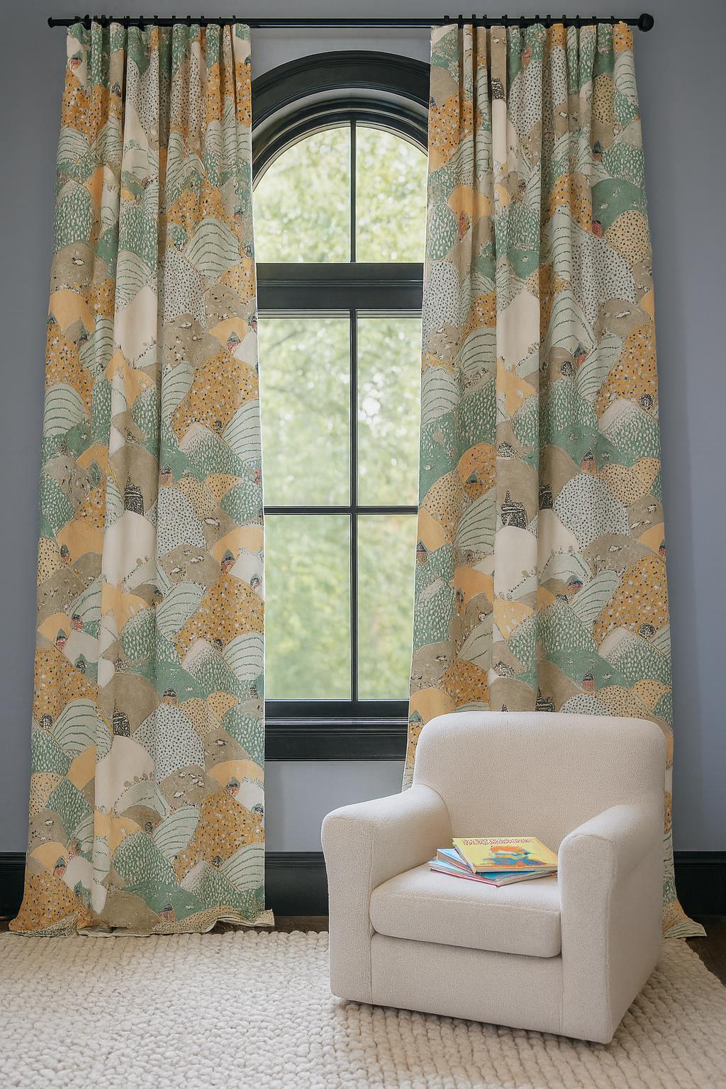 Pastel Hills Velvet Curtains, Kids Nursery Blackout (Custom Sizes 50-100") — image 5