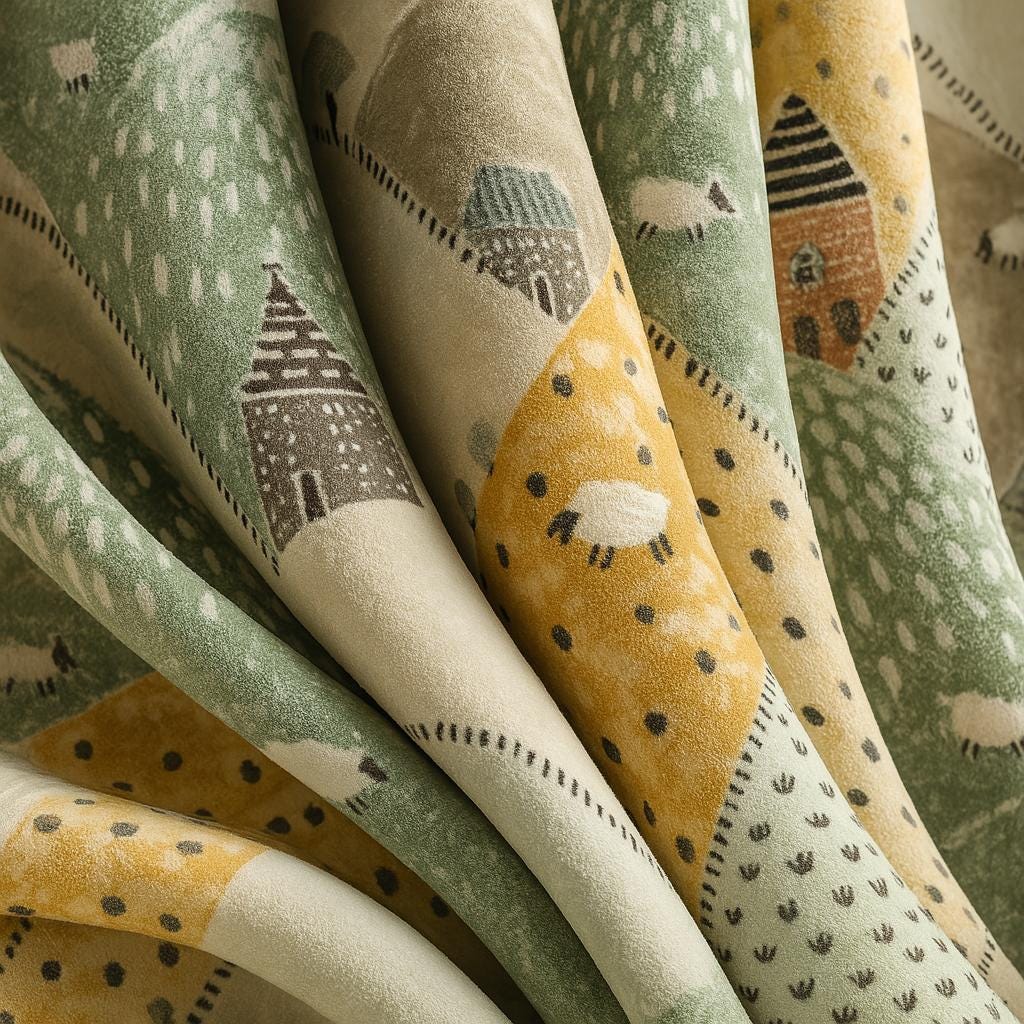 Pastel Hills Velvet Curtains, Kids Nursery Blackout (Custom Sizes 50-100") — image 6