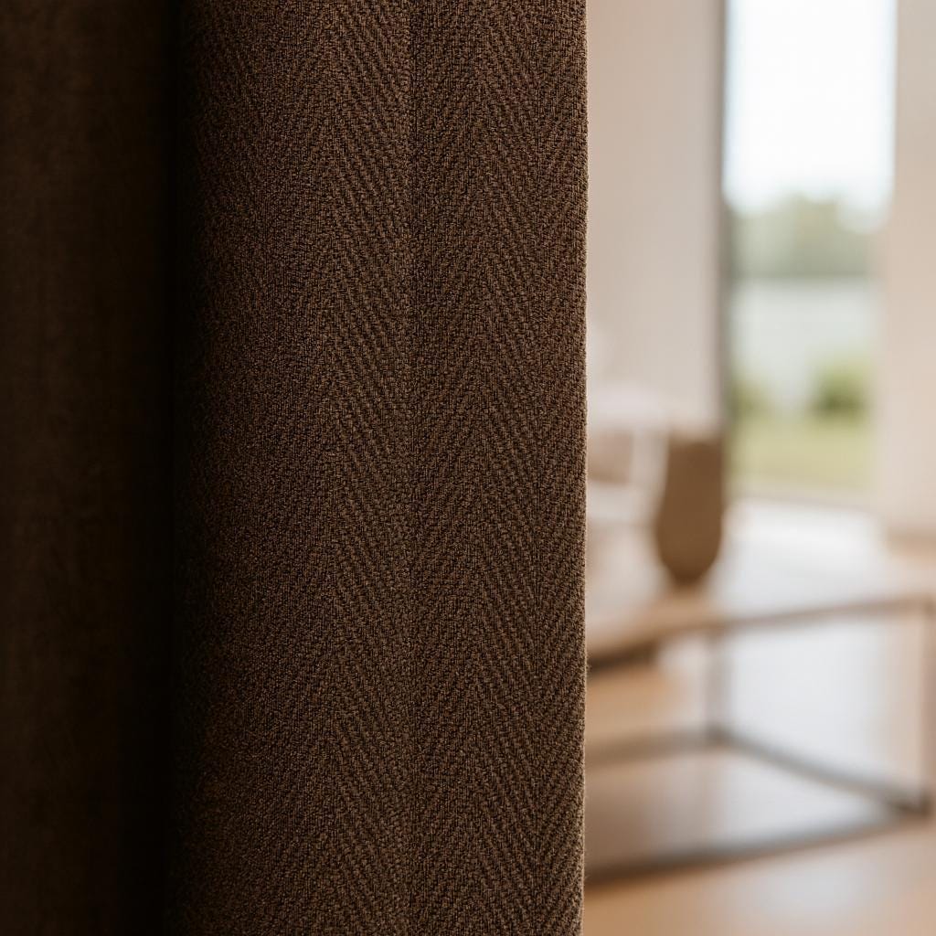 Linen Pinch Pleat Curtains, Deep Espresso Brown (Blackout or Light-Filtering) — image 5
