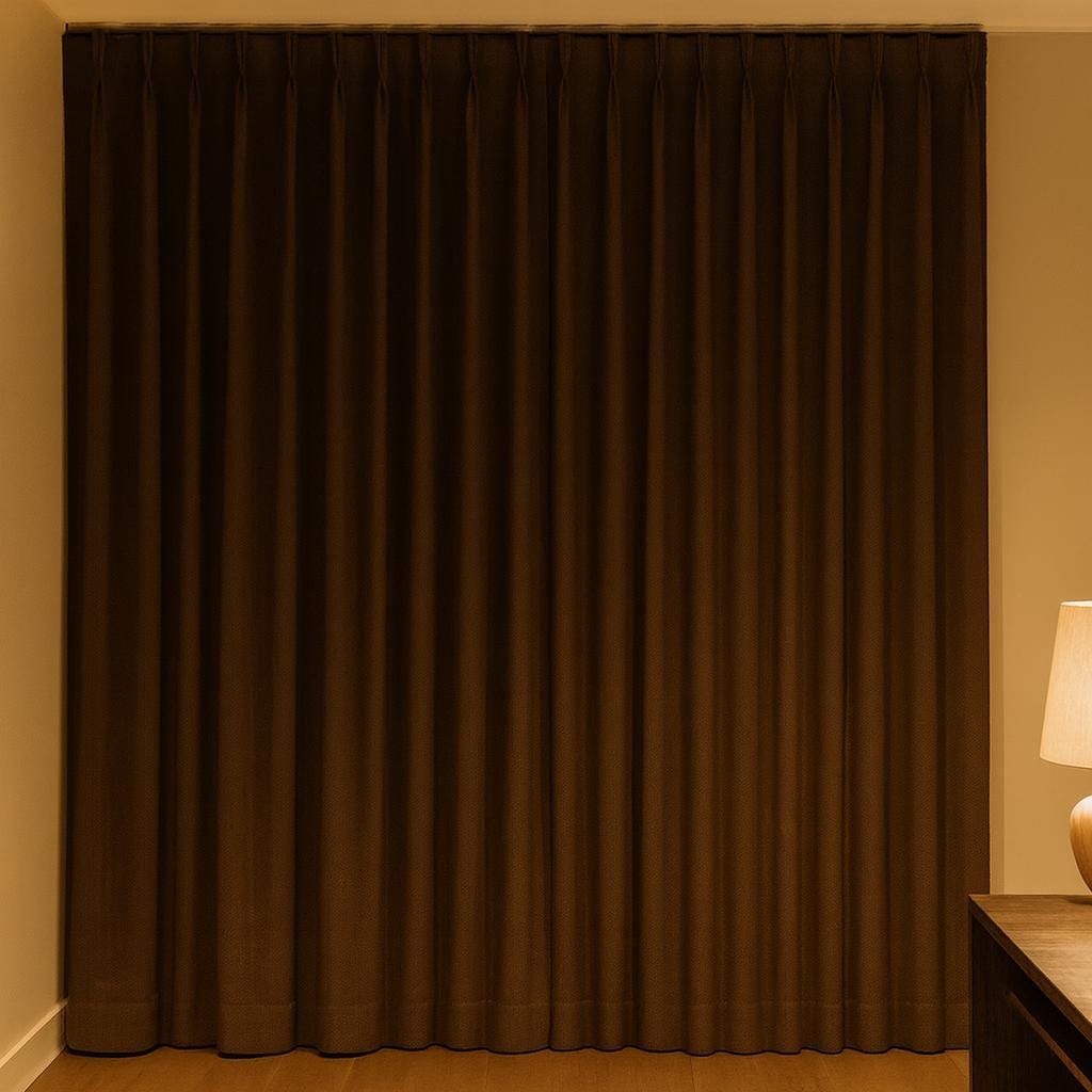 Linen Pinch Pleat Curtains, Deep Espresso Brown (Blackout or Light-Filtering) — image 8