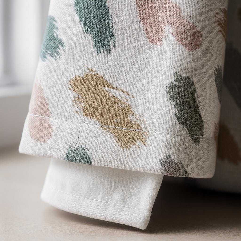 Organic Linen Curtains: Painted Brushstroke Design (Blackout or Cotton Lined) — image 6