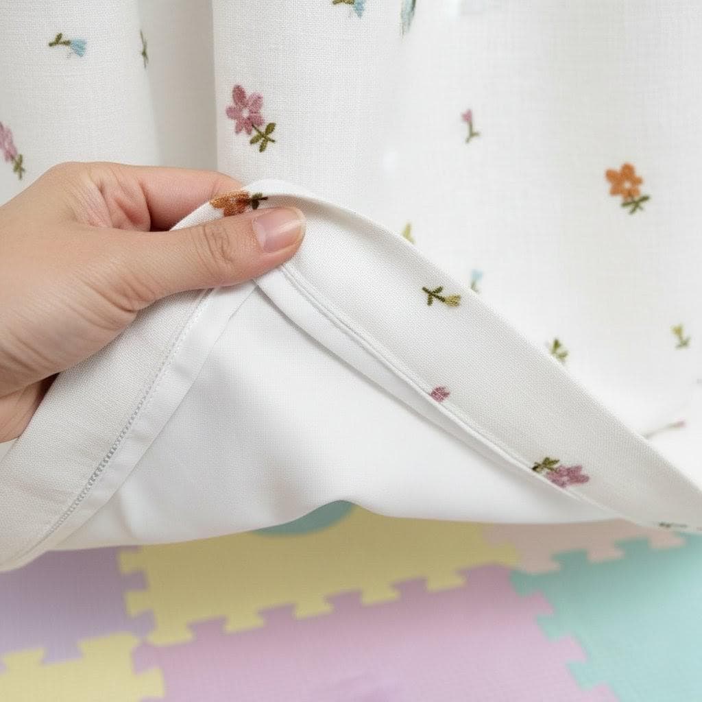Linen Nursery Curtains, Pinch Pleated, Pastel Flowers (Cotton or Blackout Liner) — image 8