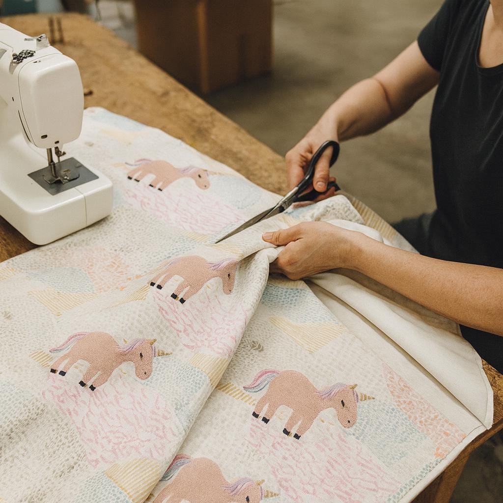 Unicorn Linen Curtains, Embroidered Blackout (Custom Sizes Available) — image 8
