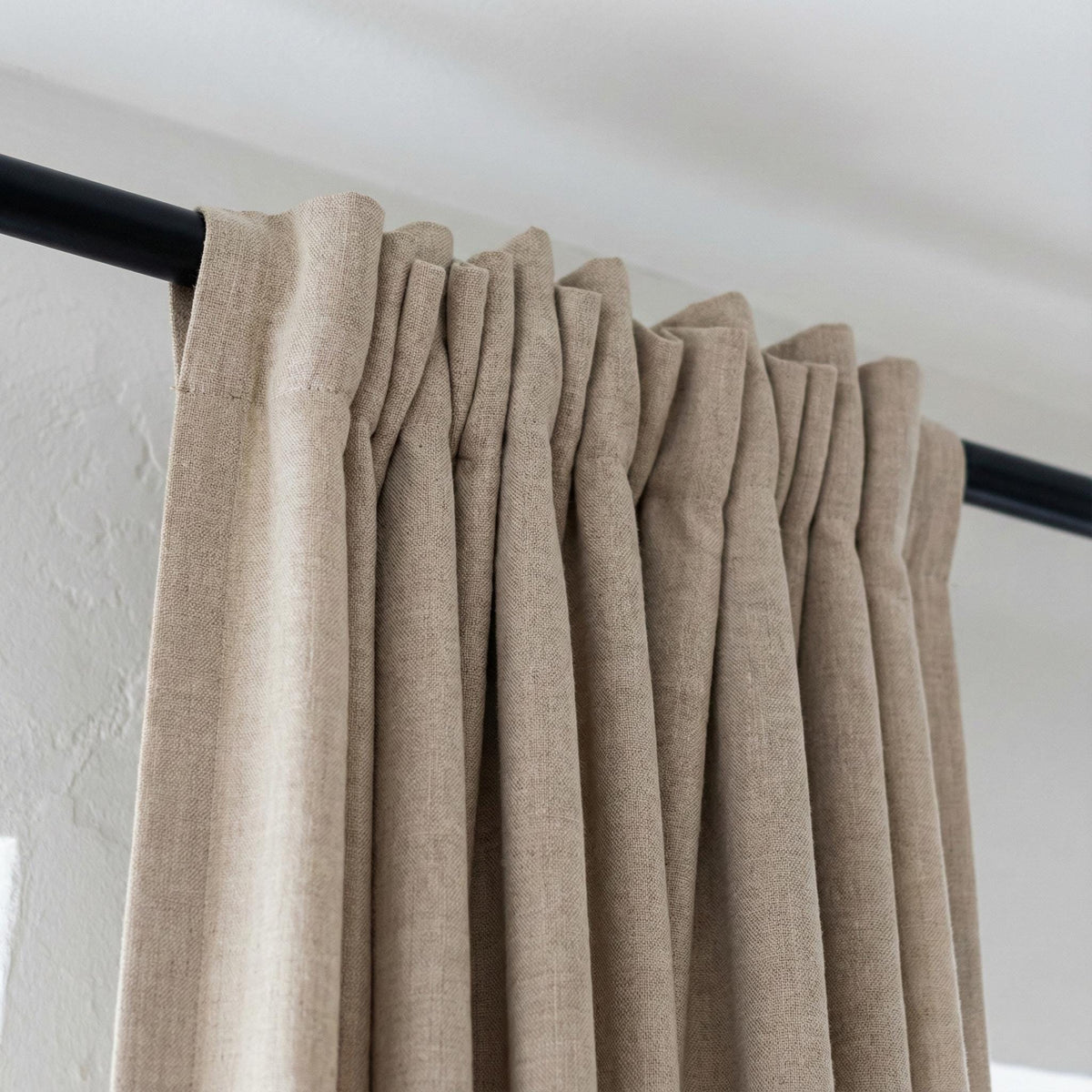 Blackout Linen Curtains: Organic Fabric, Warm Oatmeal Beige - Custom Sizes — image 6