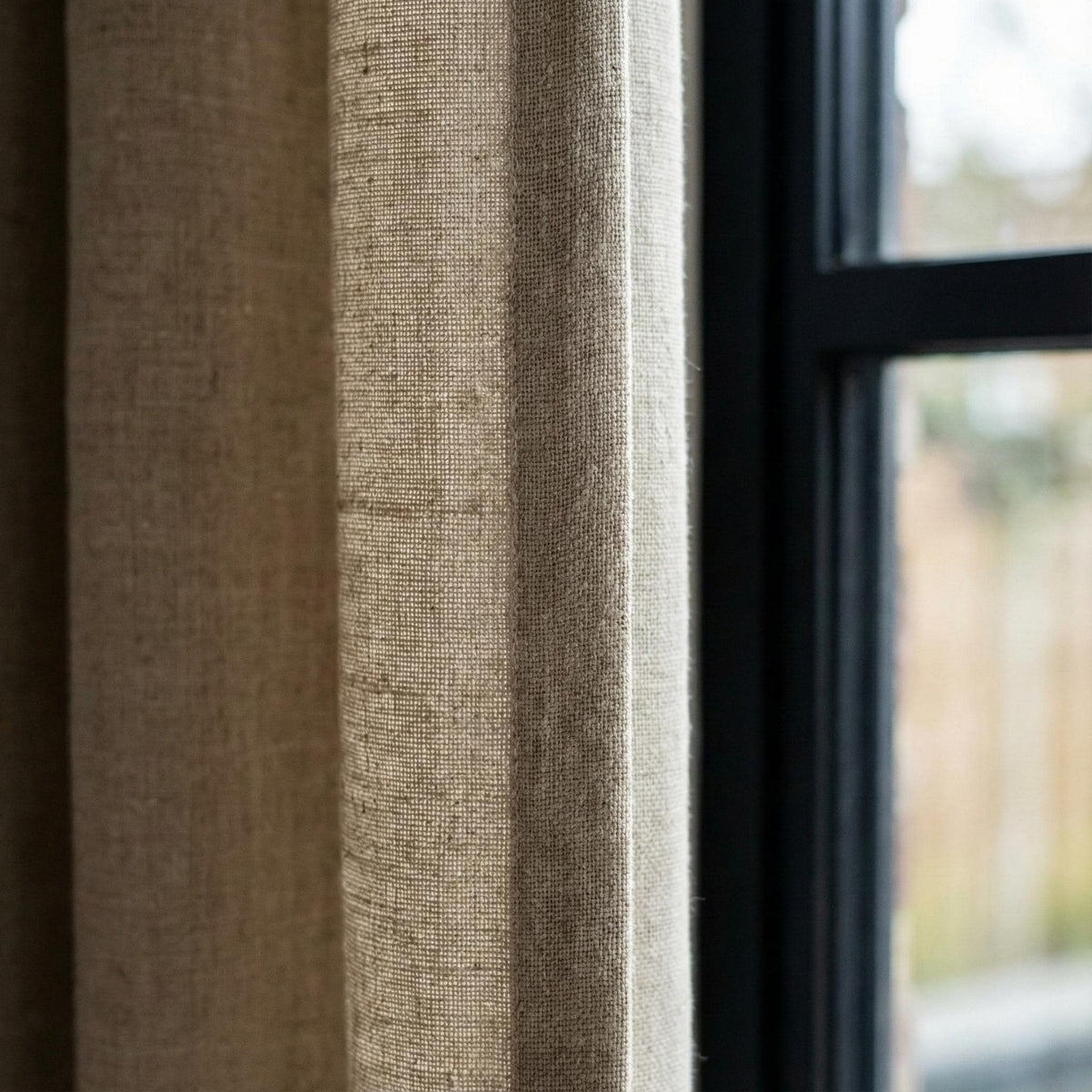 Blackout Linen Curtains: Organic Fabric, Warm Oatmeal Beige - Custom Sizes — image 5
