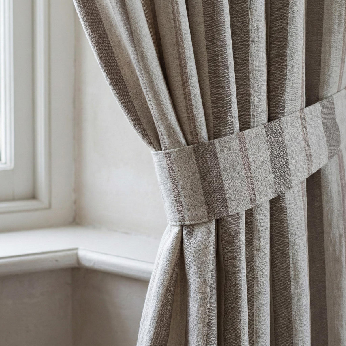 Farmhouse Stripe Curtains: Organic Linen, Custom Size - Blackout or Cotton Liner — image 8