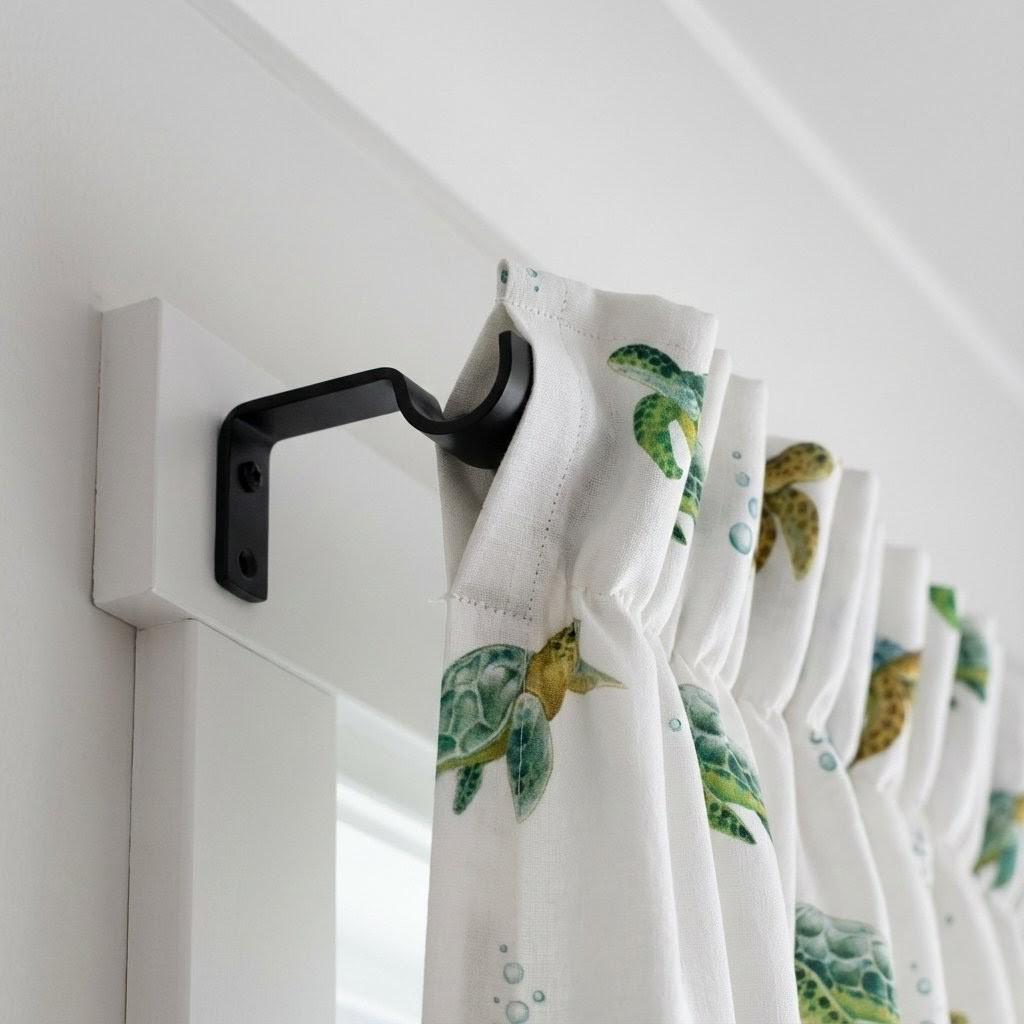 Nursery Curtains, Organic Linen Sea Turtle Print (Blackout or Light-Filtering) — image 9