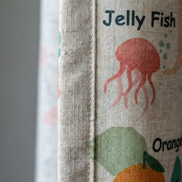 Alphabet Animal Linen Nursery Curtains, Playful Kids Room Drapes — image 1