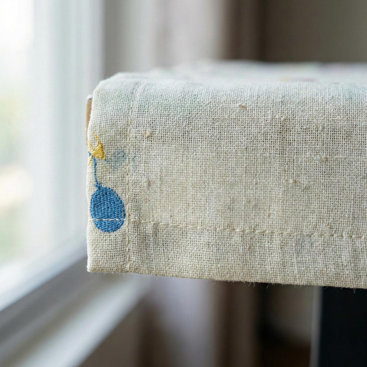 Pastel Linen Curtains, Kite & Balloon Embroidery, Kids Nursery — image 7