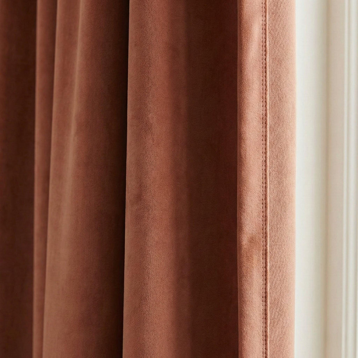 Terracotta Velvet Curtains, 100% Blackout Option, Custom Size — image 7