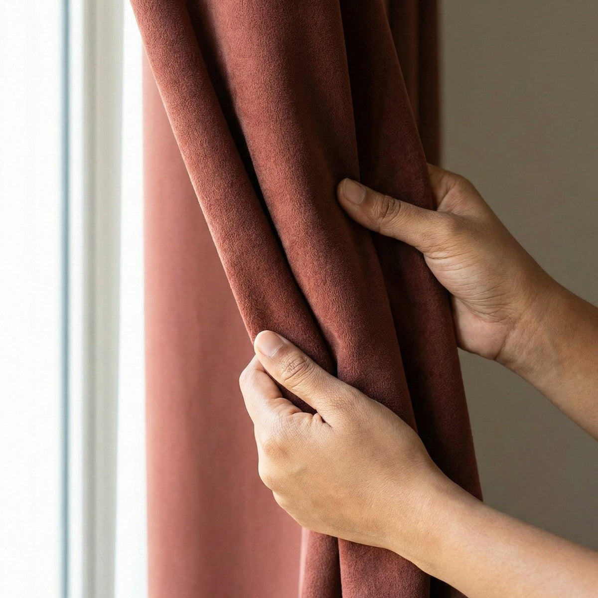 Deep Rust Velvet Curtain, 100% Blackout Lined, Custom Size — image 8