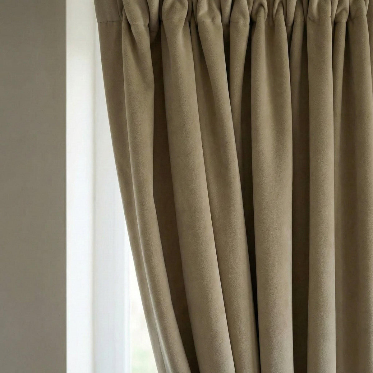 Pale Beige Velvet Curtains, 320 GSM Heavyweight, Blackout Option — image 9