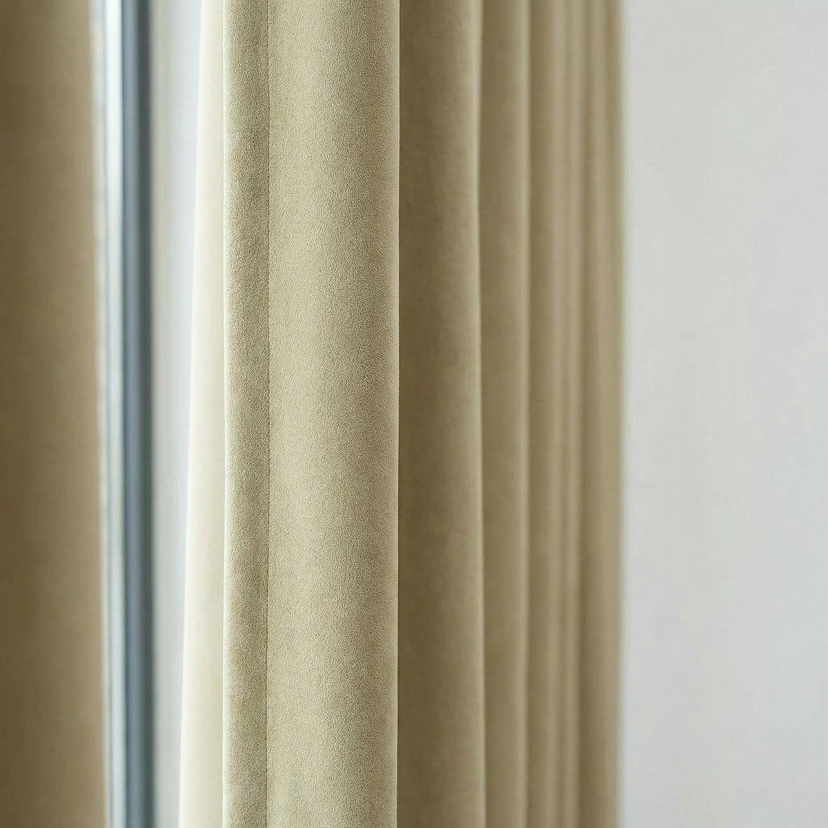 Pale Beige Velvet Curtains, 320 GSM Heavyweight, Blackout Option — image 5