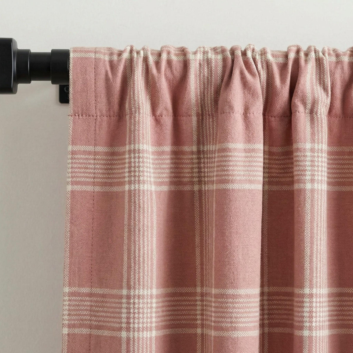 Rust Terracotta Plaid Organic Linen Curtains, Farmhouse Windowpane Check Drapes, Cotton Lined or Blackout, 50/100 Wide Custom — image 5