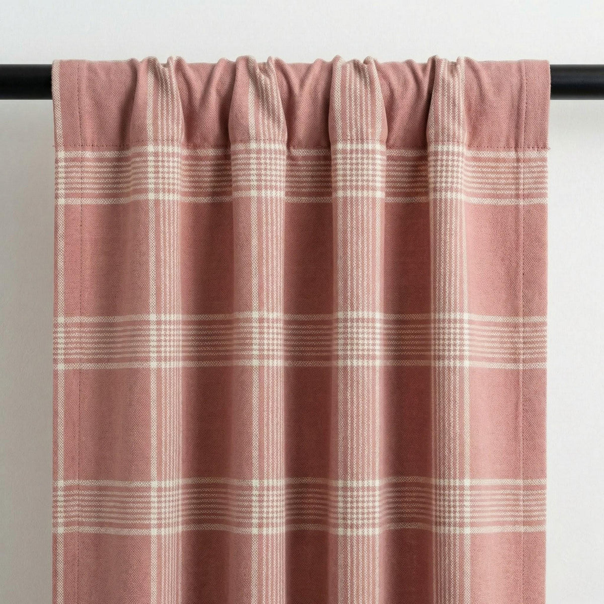 Rust Terracotta Plaid Organic Linen Curtains, Farmhouse Windowpane Check Drapes, Cotton Lined or Blackout, 50/100 Wide Custom — image 10