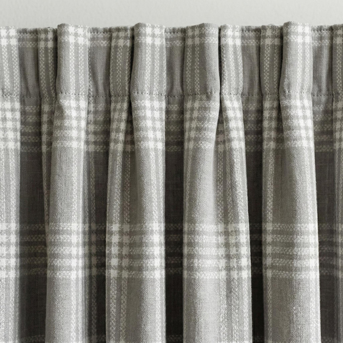 Organic Linen Plaid Curtains, Grey Ivory Check, Farmhouse Style — image 10