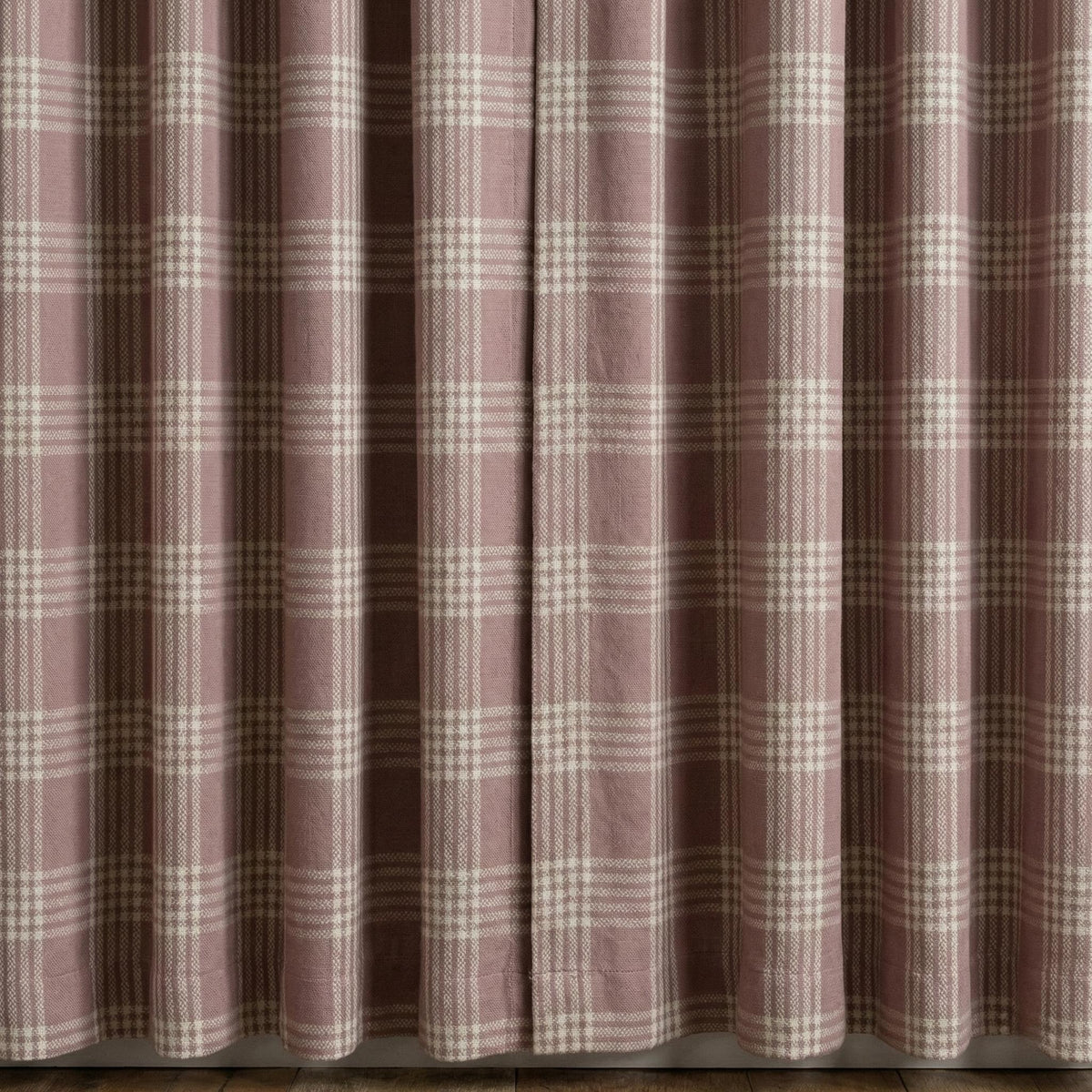 Organic Linen Curtains, Rose Taupe Windowpane Plaid, Farmhouse Style — image 10